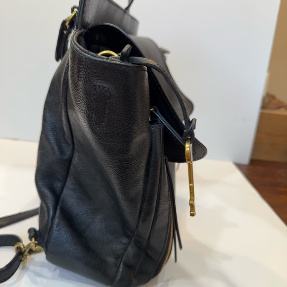 Fossil black leather backpack main image 7
